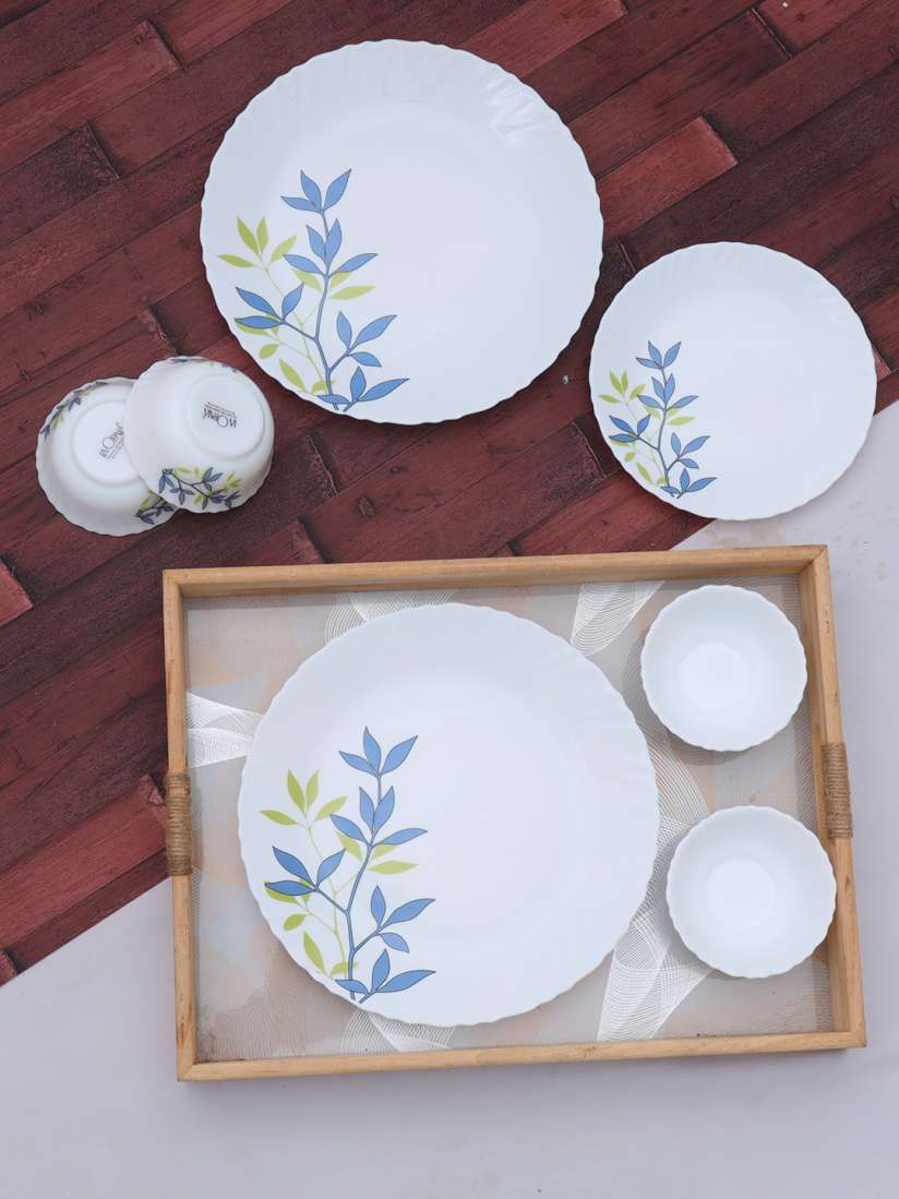 Buy Laopala Novo Collection White Green 12 Pieces Printed Glossy Finished Plates With Bowls Dinner Set for Unisex 30398334 Myntra