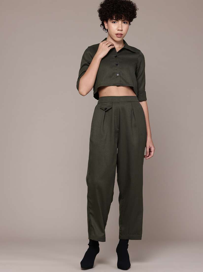 Crop top and pants formal sales