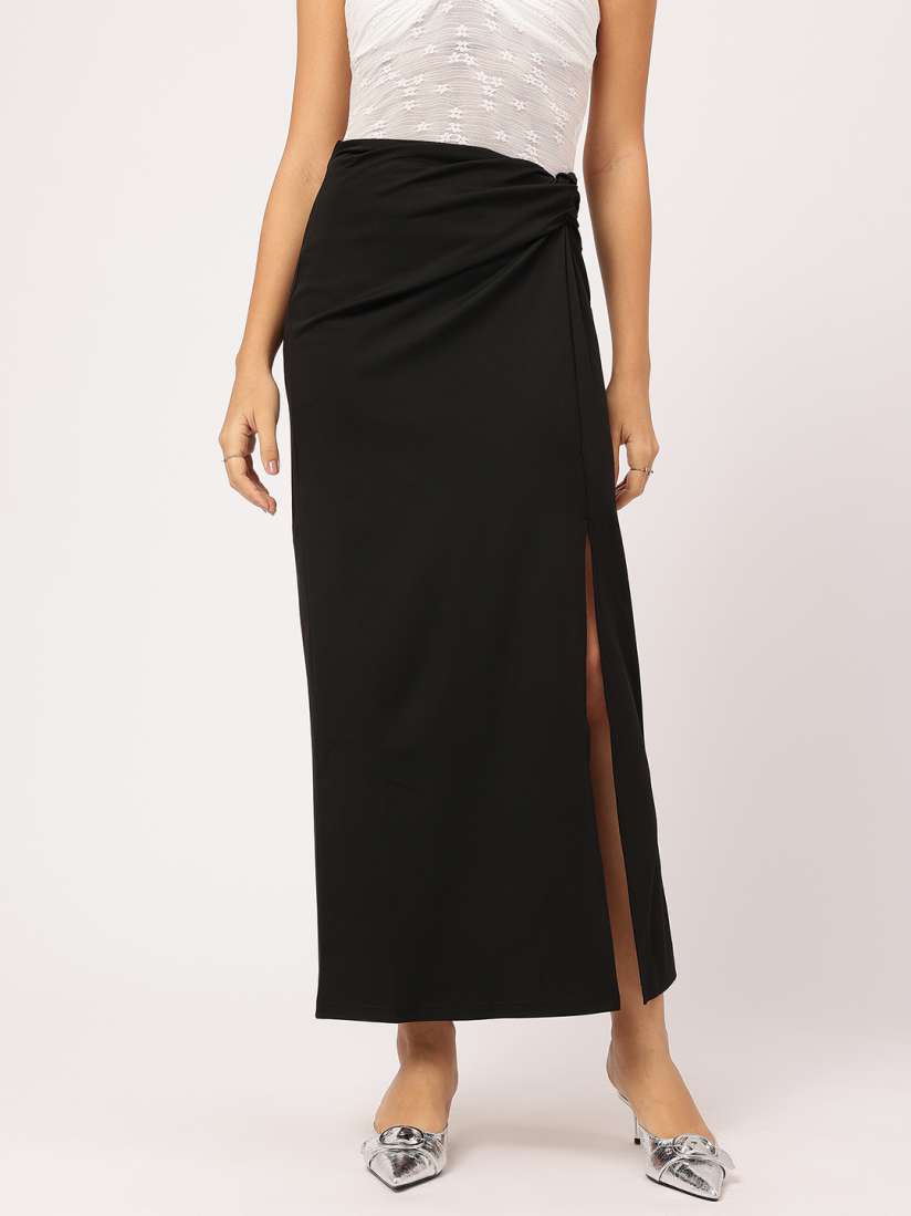 Buy DressBerry Drama Queen Slit Sharp Pencil Skirt Skirts for Women 30410816 Myntra