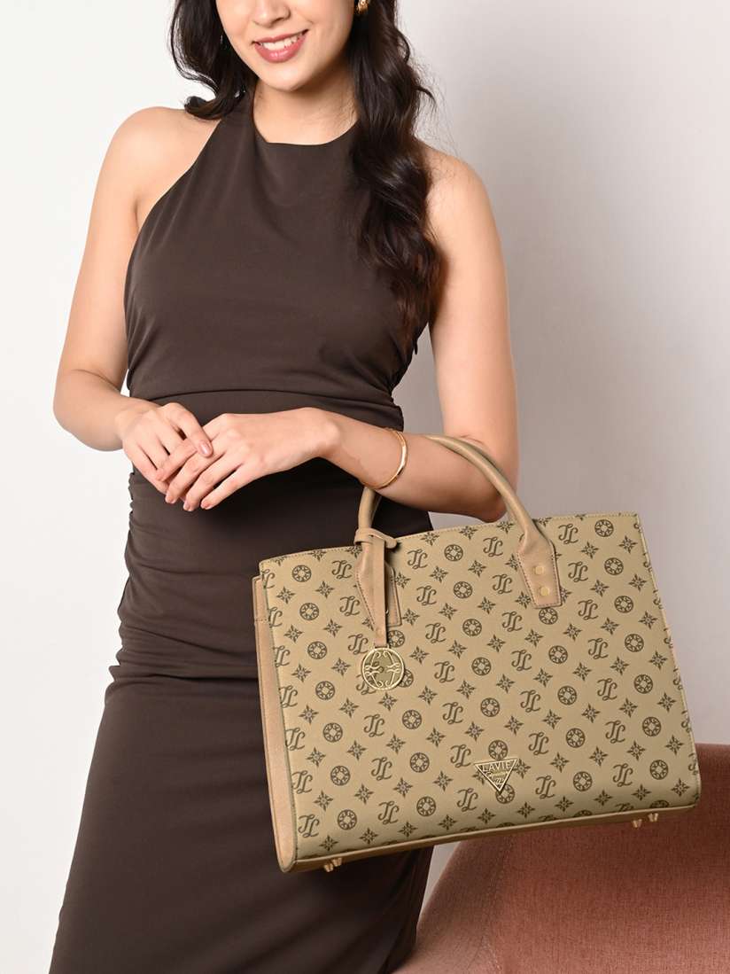Buy LAVIE Signature Brooklyn Brand Logo Printed Structured Handheld Bag Handbags for Women 30418784 Myntra
