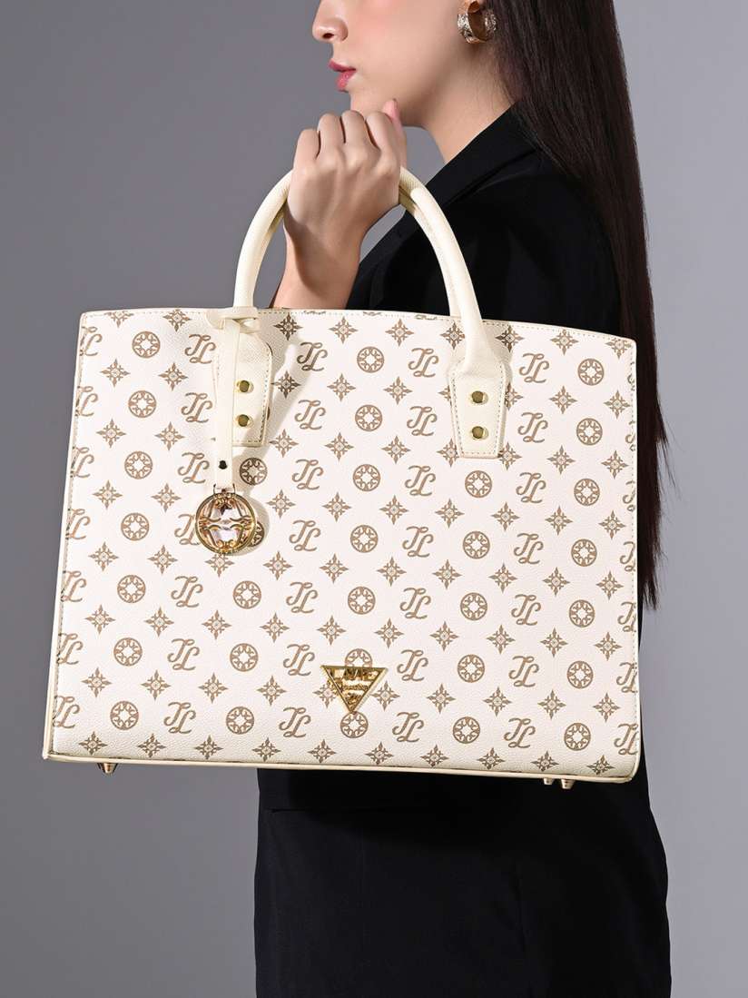 Buy LAVIE Signature Brooklyn Brand Logo Printed Structured Handheld Bag Handbags for Women 30418807 Myntra