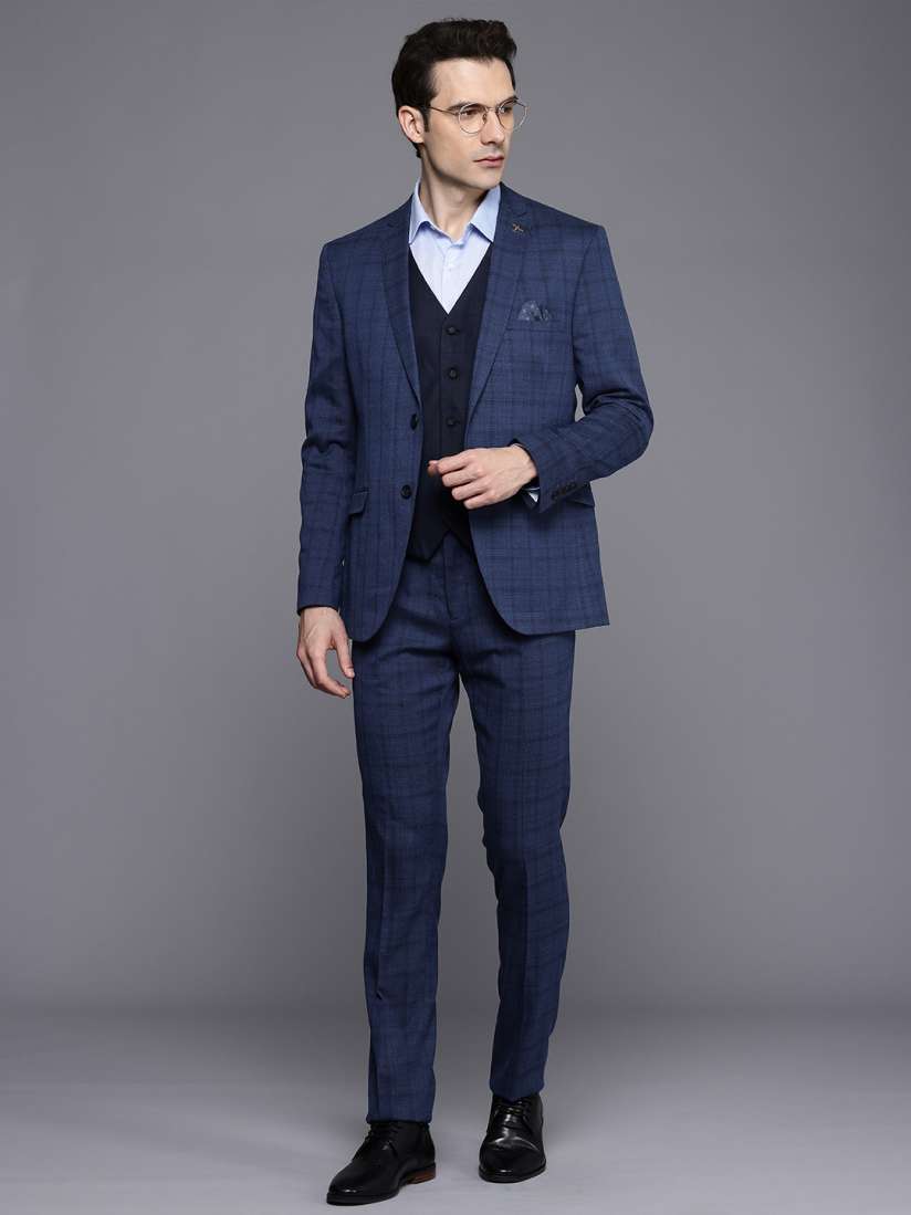 Buy Theme Men 3 Piece Checked Slim Fit Suit Suits for Men 30421968 Myntra