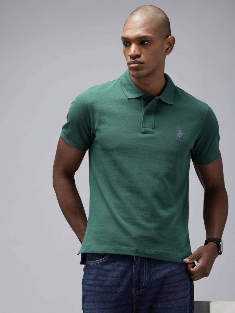 Buy U.S. Polo Assn. Pure Cotton Polo Collar Slim Fit T shirt Tshirts for Men 30427486 Myntra