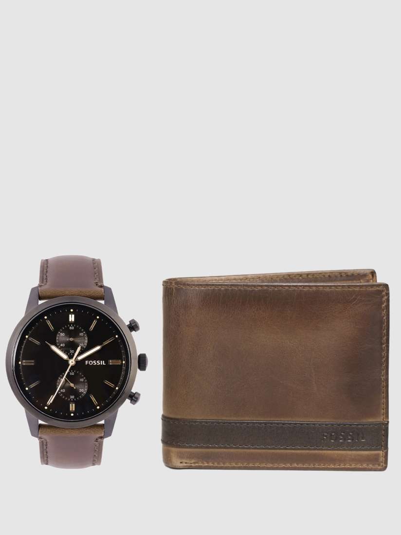 Fossil watch and wallet set shop