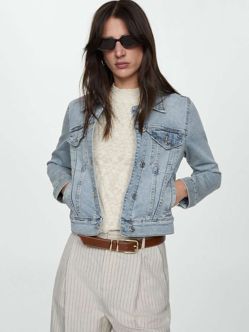 Buy MANGO Pocketed Denim Jacket Jackets for Women 30439991 Myntra