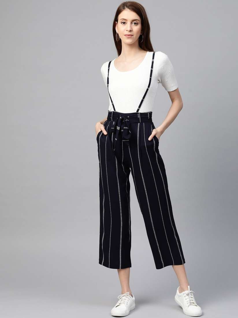Buy KALINI Striped Dungaree Dungarees for Women 30478561 Myntra