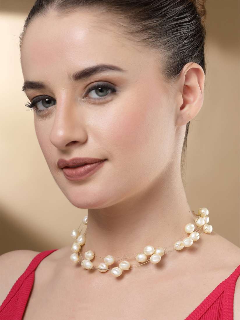 Pearl necklace myntra shop