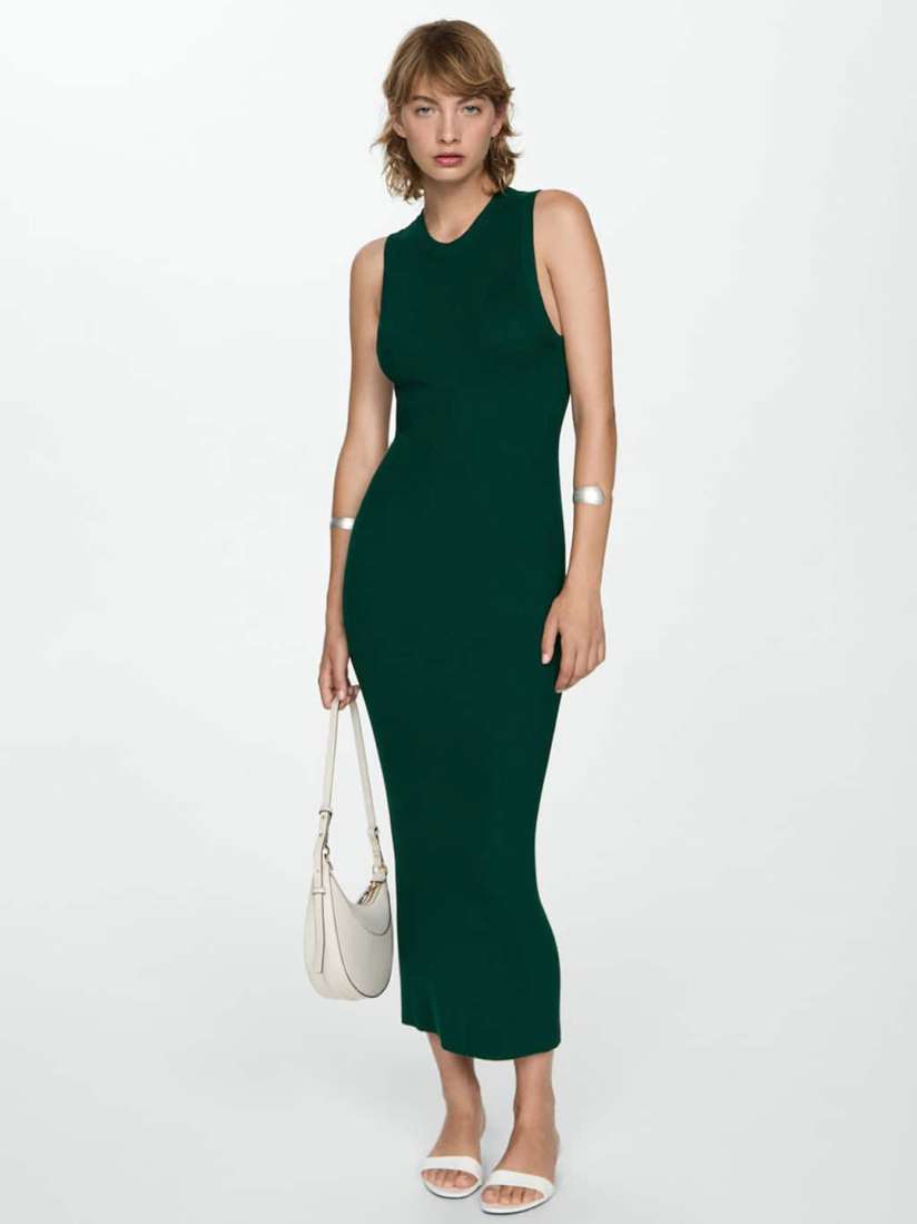 Buy MANGO Ribbed Sleeveless Maxi Dress Dresses for Women 30543663 Myntra