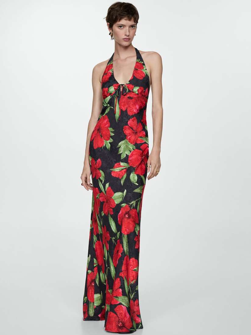 Buy MANGO Floral Print Halter Neck Maxi Dress Dresses for Women 30543859 Myntra