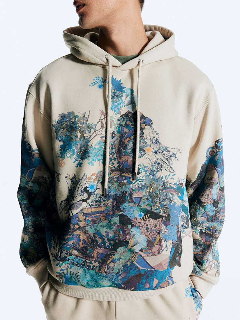 Buy H M Floral Print Cotton Hoodie Sweatshirts for Men 30578804 Myntra