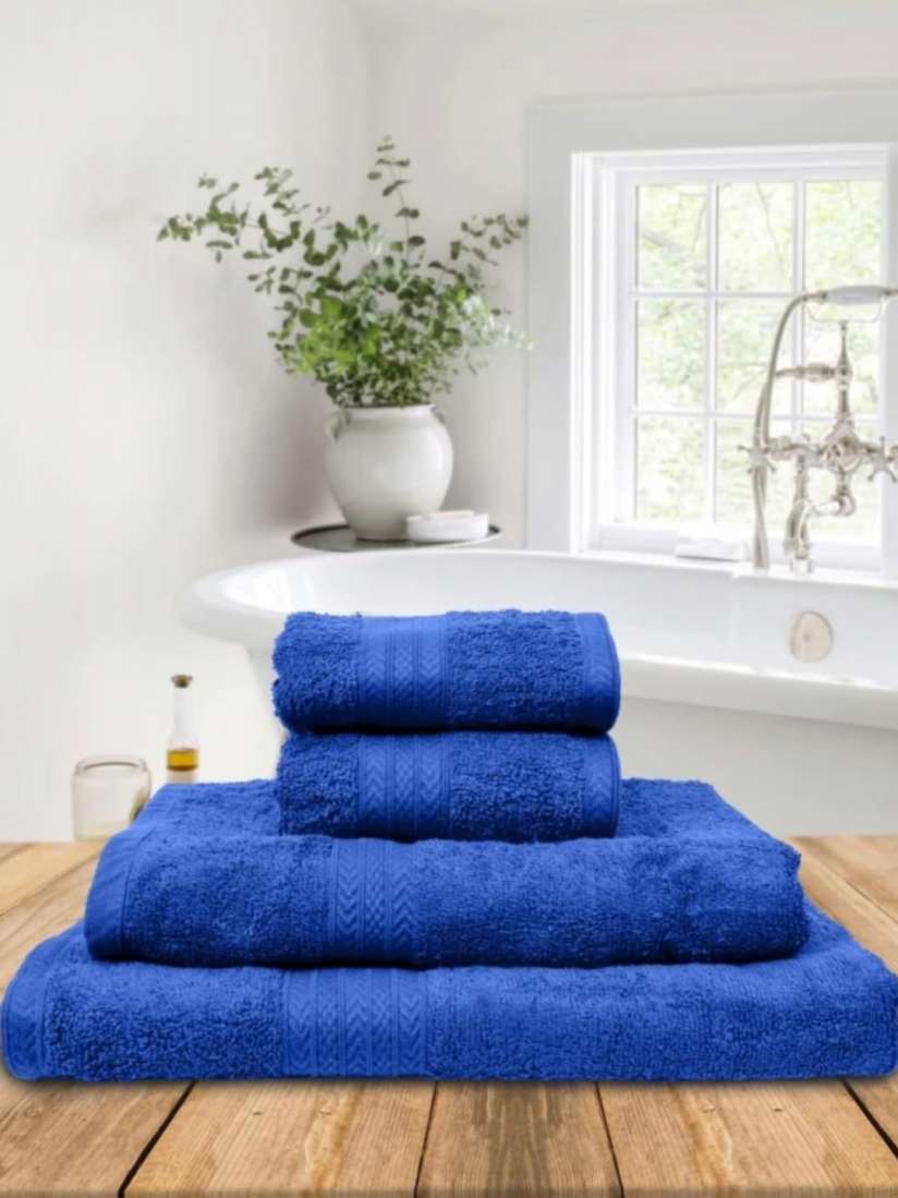 Buy BOMBAY DYEING Blue 4 Pieces Pure Cotton 450 GSM Towel Set Towel Set for Unisex 30638067 Myntra