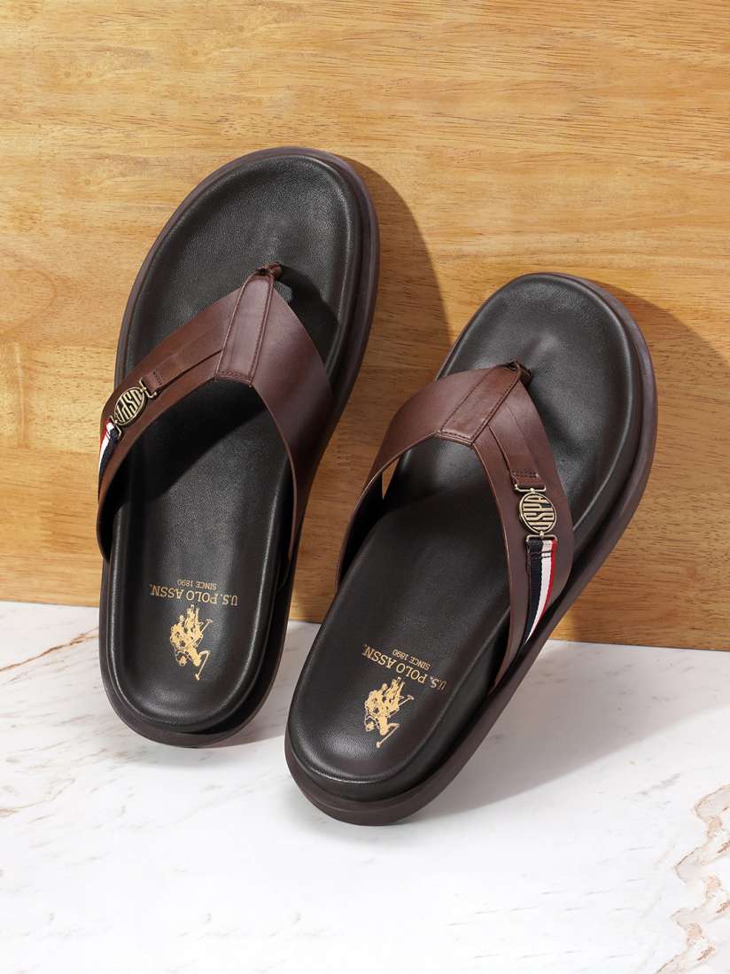 Buy U.S. Polo Assn. Men Leather Comfort Sandals Sandals for Men 30642617 Myntra