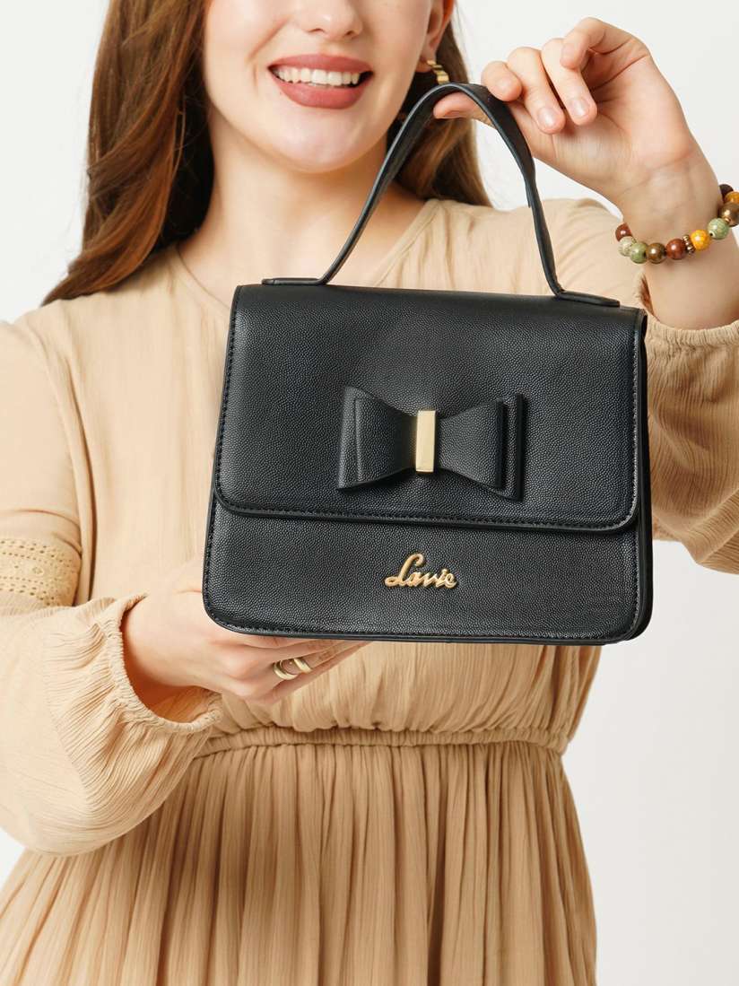 Buy Lavie Structured Satchel with Bow Detail Handbags for Women 30669025 Myntra