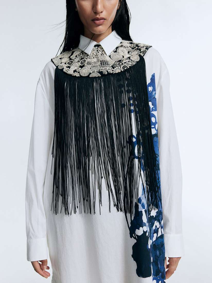 Buy H M Pure Cotton Embroidered Fringed Neck Piece Necklace and Chains for Women 30679367 Myntra