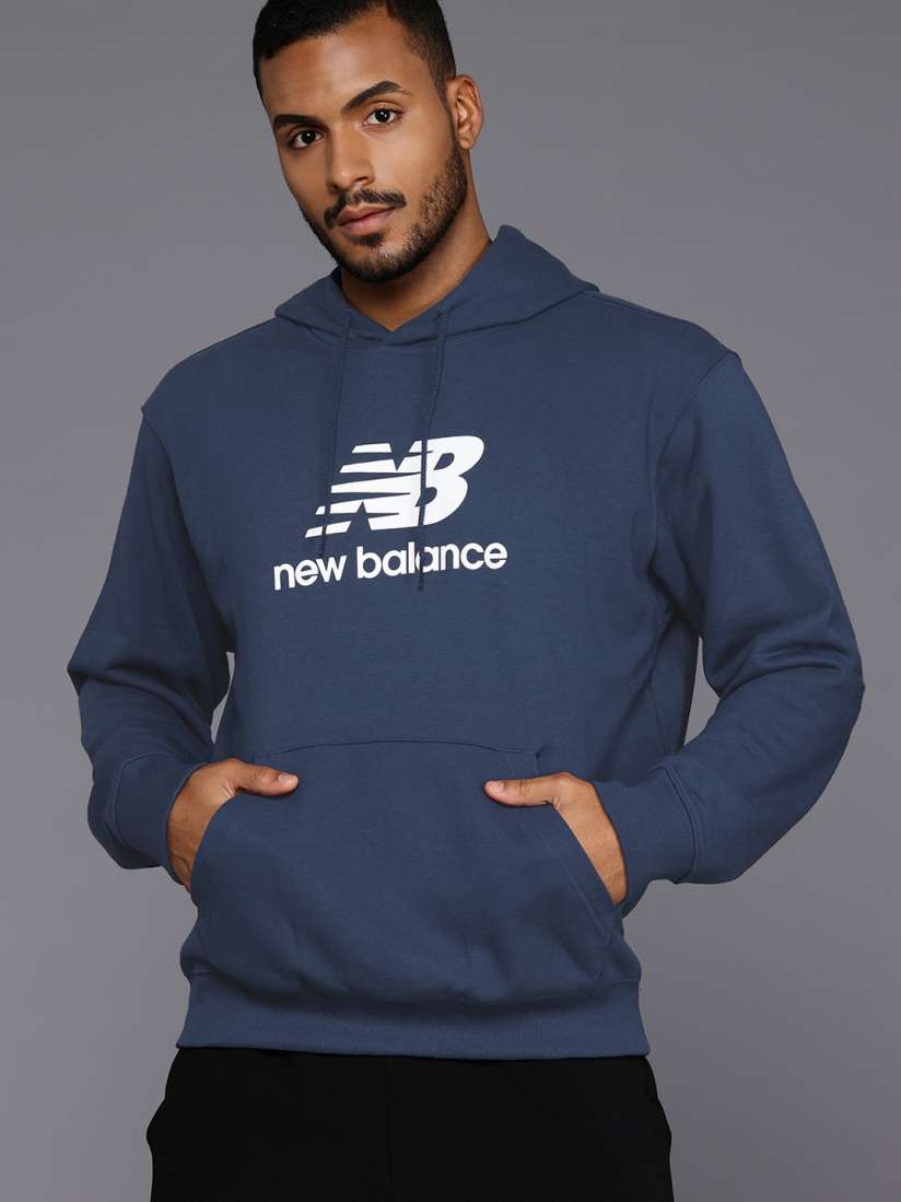 Buy New Balance Sport Essentials French Terry Logo Relaxed Fit Hooded Sweatshirt Sweatshirts for Men 30702701 Myntra