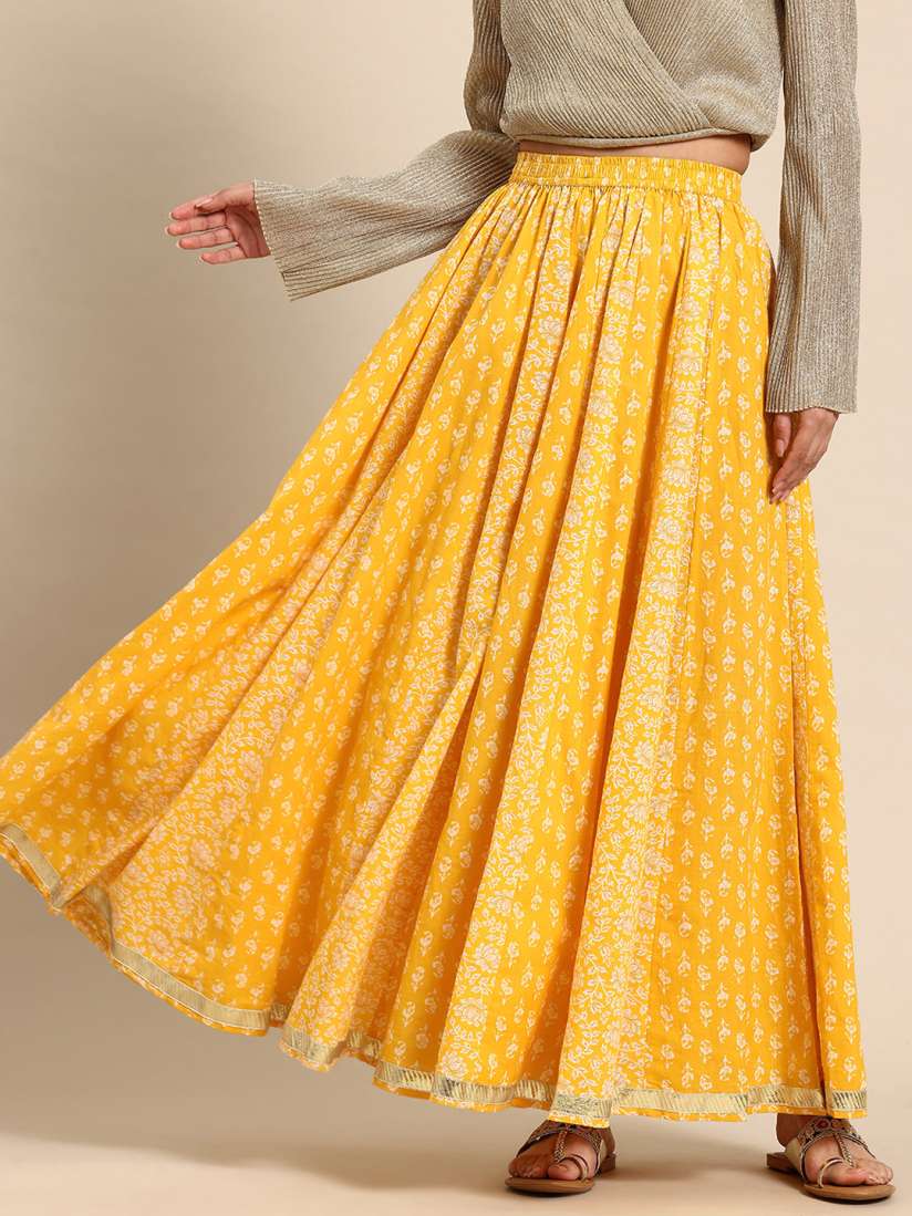 Buy anayna Floral Printed Pure Cotton Flared Maxi Skirt Skirts for Women 30745313 Myntra