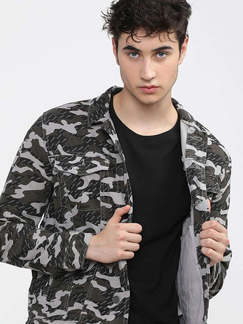 Buy HIGHLANDER Men Camouflage Denim Jacket Jackets for Men 30745427 Myntra