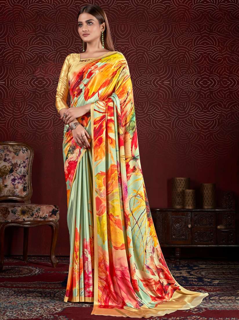 Buy JIVORA Floral Poly Crepe Saree Sarees for Women 30791497 Myntra