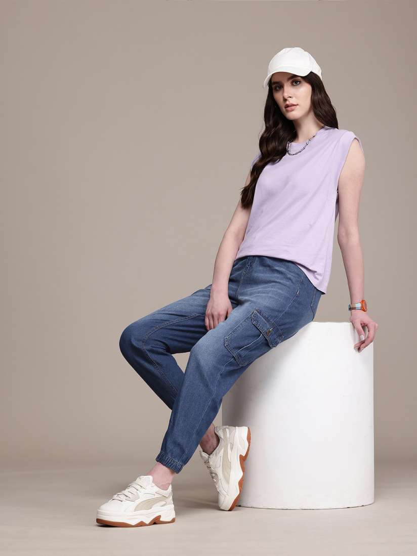 Buy Roadster Comfort High Rise Light Fade Joggers Jeans for Women 30795983 Myntra