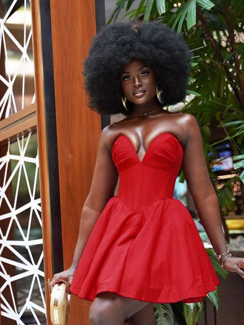 Women's sweetheart neckline dress cheap