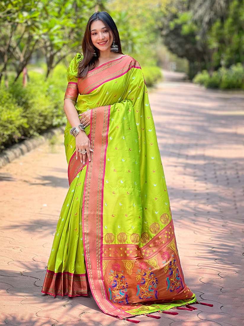 Buy Mitera Woven Design Zari Banarasi Saree Sarees for Women 30820536 Myntra