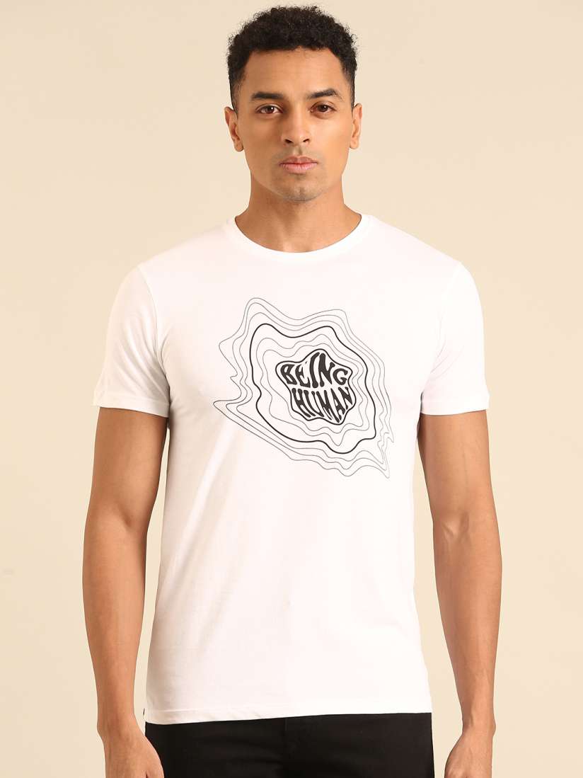 Buy Being Human Brand Logo Printed Pure Cotton T shirt Tshirts for Men 30825448 Myntra