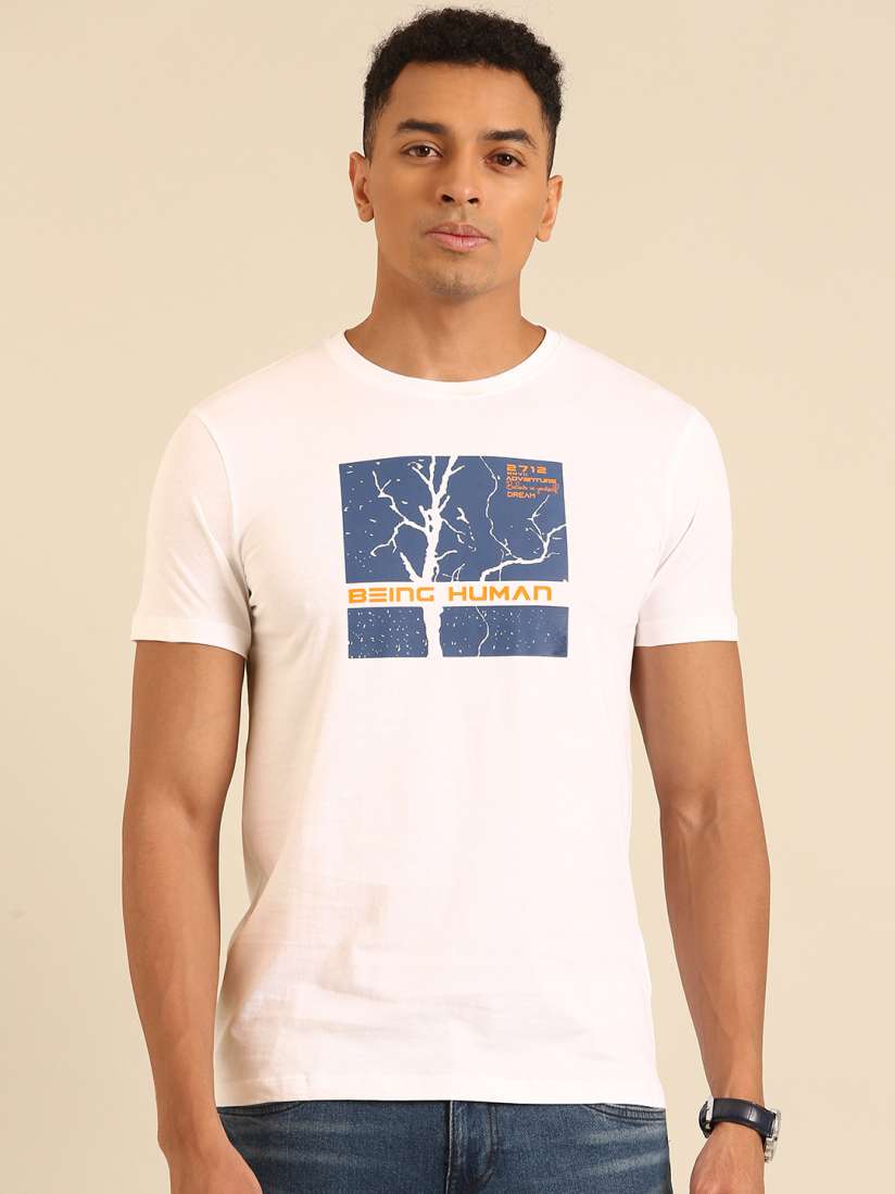 Buy Being Human Pure Cotton Graphic Printed T shirt Tshirts for Men 30825453 Myntra