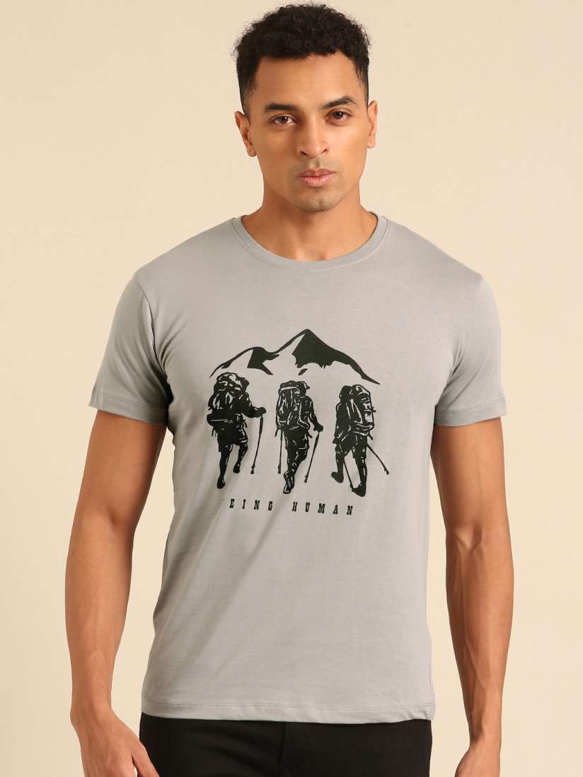 Buy Being Human Printed Pure Cotton T shirt Tshirts for Men 30825463 Myntra