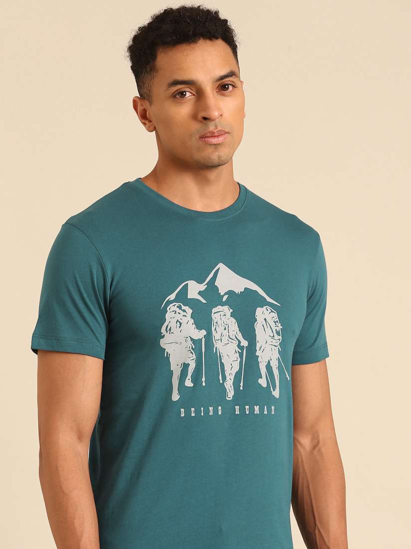 Buy Being Human Printed Pure Cotton T shirt Tshirts for Men 30825497 Myntra