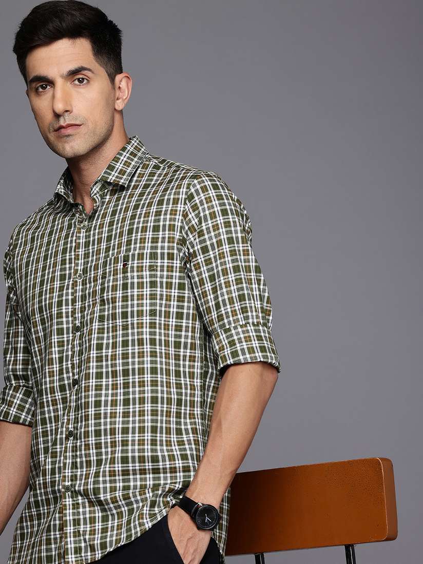 Checkered Shirt Louis Philippe Casual Shirts Myntra Louis Philippe