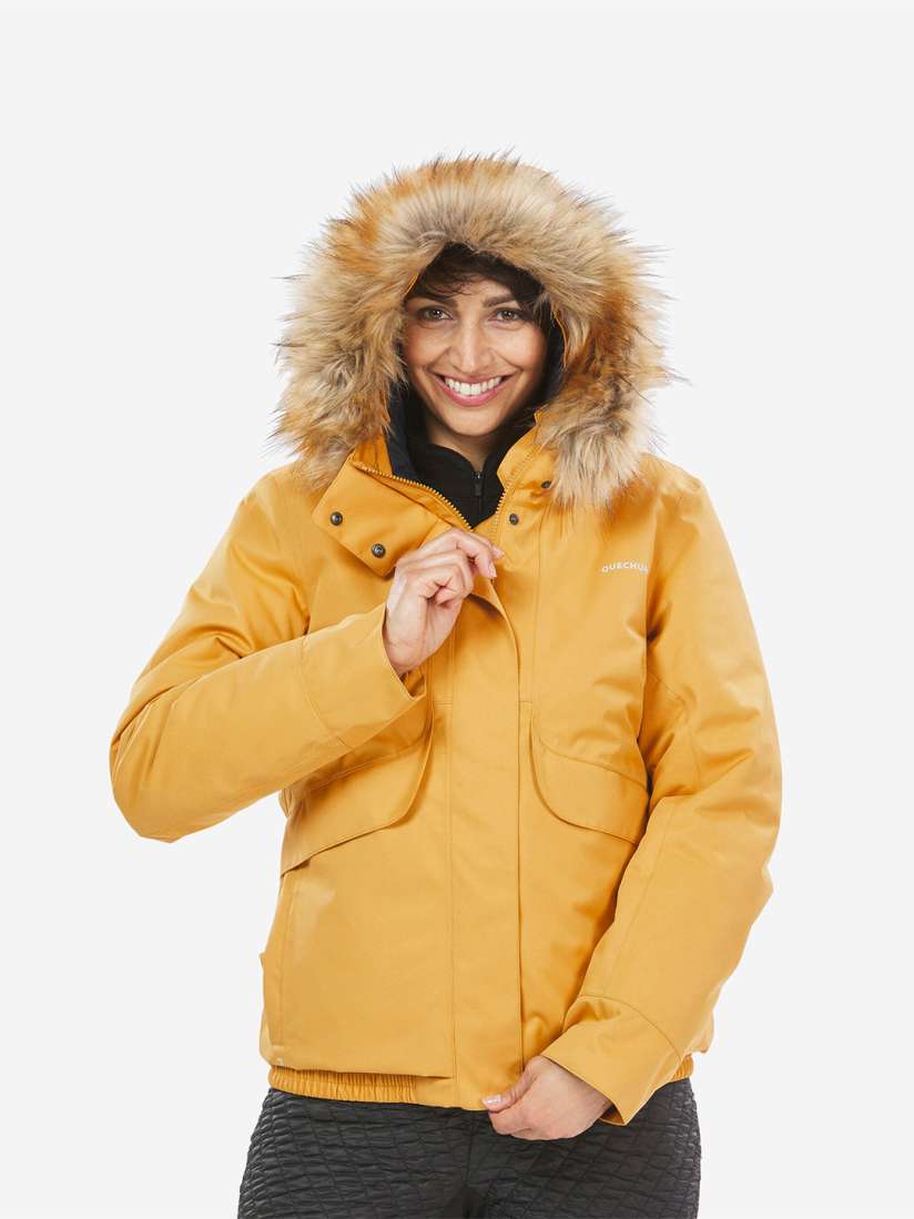 Yellow hiking jacket on sale