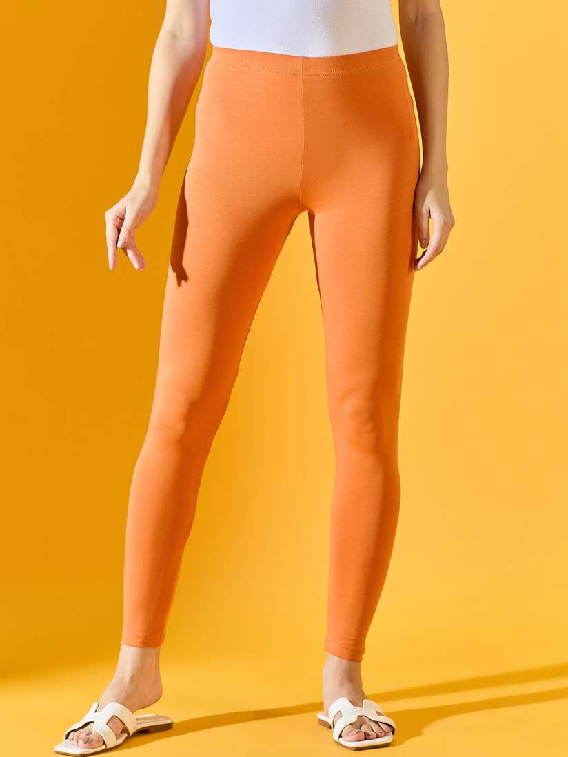 Buy 98 Degree North Solid Mid Rise Ankle Length Cotton Leggings Leggings for Women 30881100 Myntra