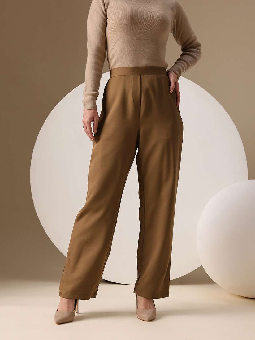 CTHY　MARBLING WIDE TROUSERS BROWN 1 CTHYMARBLING WIDE TROUSERS BROWN 1
