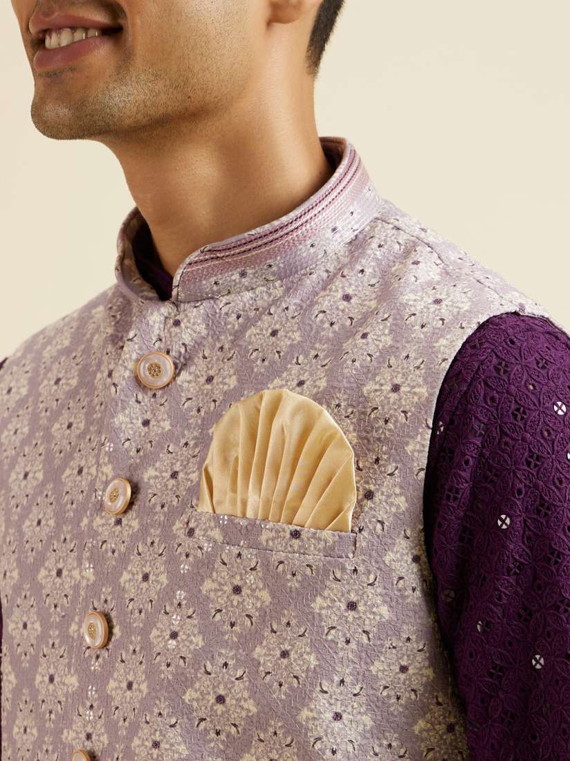 Buy Manyavar Embroidered Woven Nehru Jacket Nehru Jackets for Men 30909870 Myntra