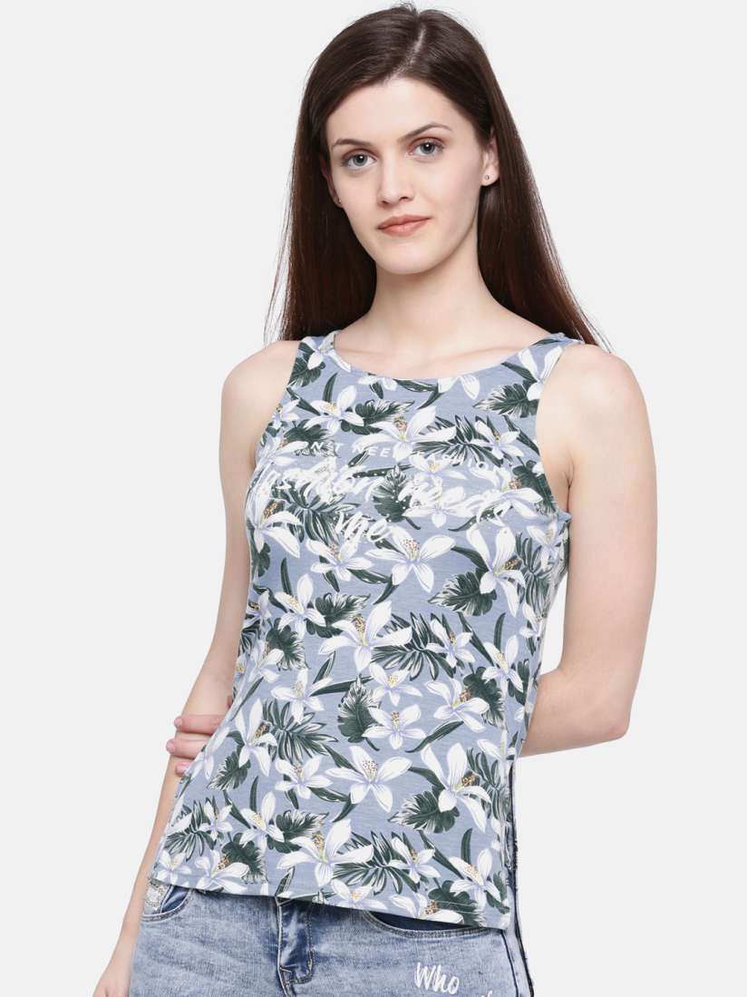 Buy Deal Jeans Women Blue Printed Top Tops for Women 3092398 Myntra