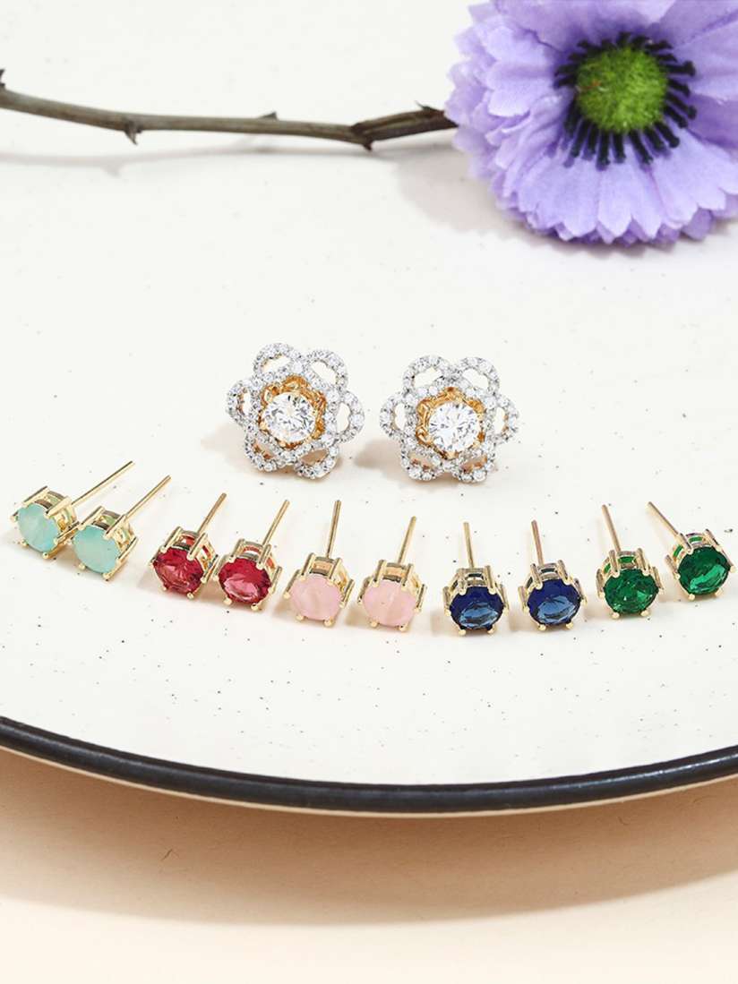Buy Mirraw Alloy American Diamond Studded Contemporary Antique Studd Earrings Earrings for Women 30942579 Myntra