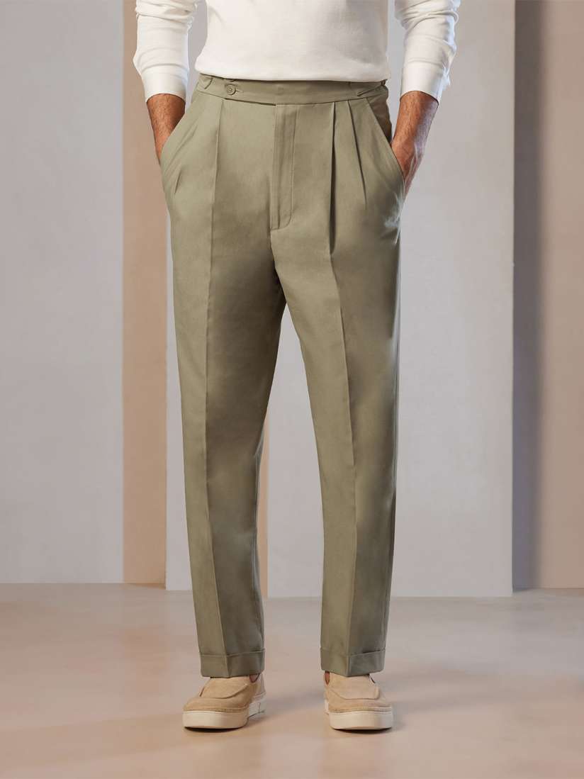 Buy U.S. Polo Assn. Men Slim Fit High Rise Pleated Casual Trousers Trousers for Men 30943375 Myntra