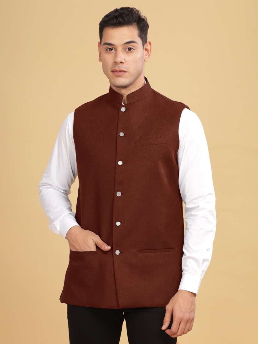 Buy Anouk Woven Cotton Nehru Jacket Nehru Jackets for Men 30983336 Myntra