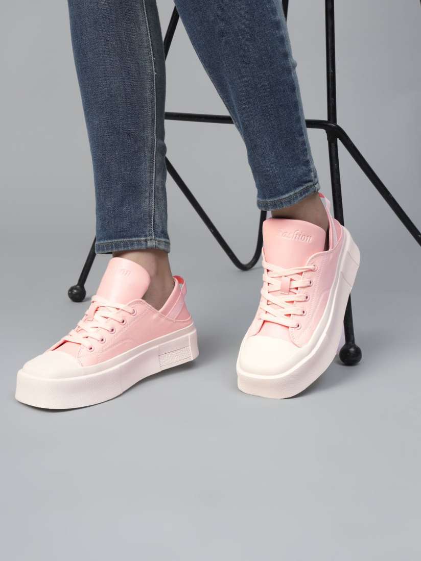Buy Truffle Collection Women Lace Ups Square Toe Sneakers Casual Shoes for Women 31000558 Myntra