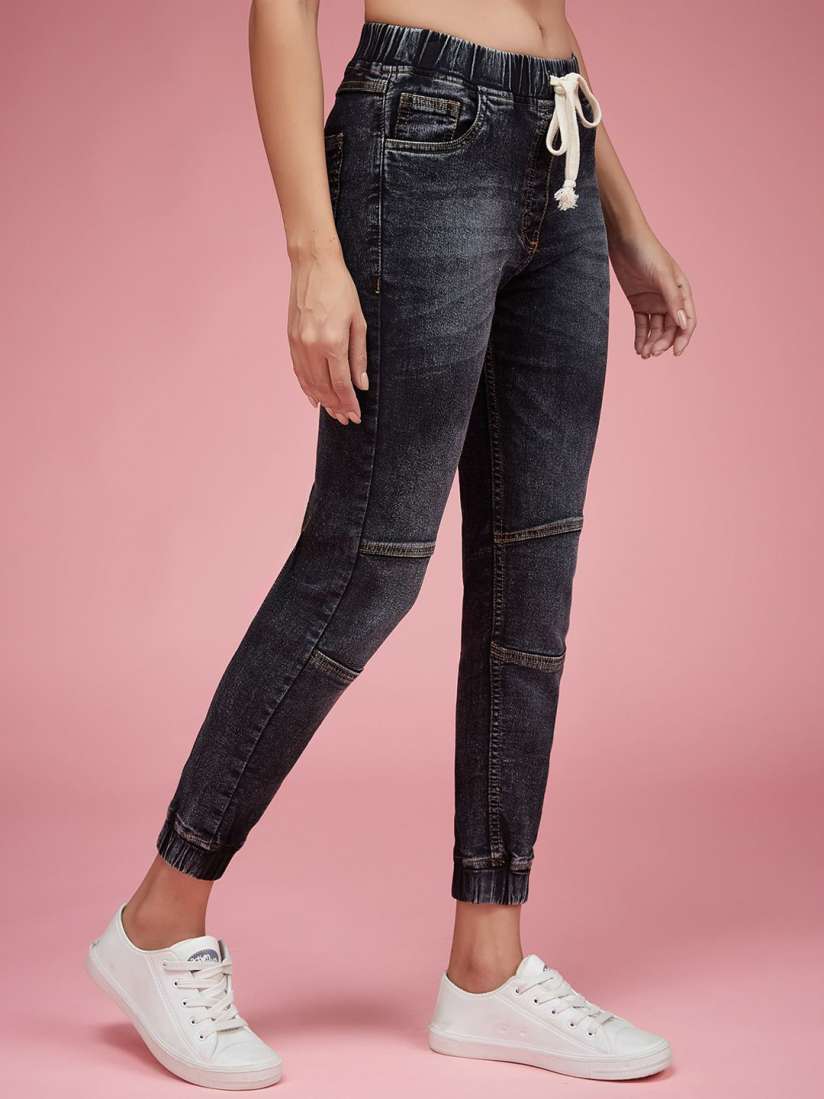 Buy DressBerry Women Relaxed Fit Mid Rise Regular Length Stretchable Denim Joggers Jeans for Women 31036424 Myntra