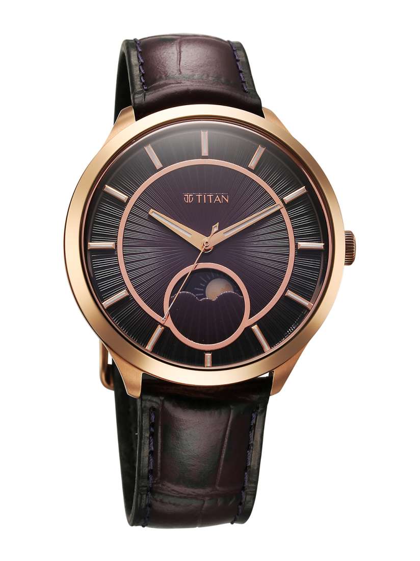 Buy Titan Men Mother of Pearl Dial Leather Bracelet Style Straps Analogue Watch 10028WL01 Watches for Men 31045415 Myntra