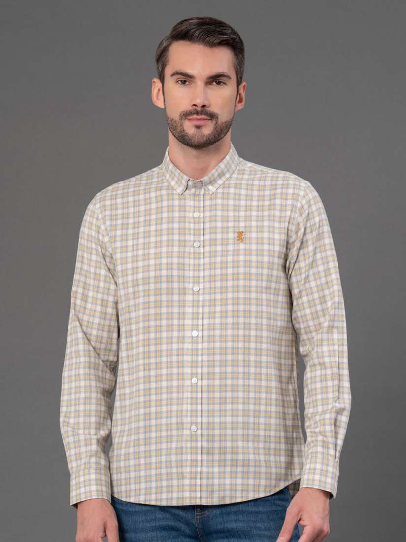 Buy Red Tape Checked Button Down Collar Cotton Casual Shirt Shirts for Men 31068532 Myntra