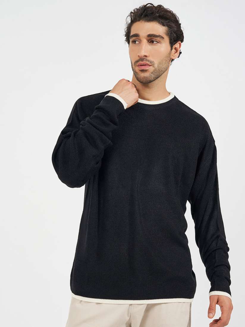 Lightweight black sweater clearance
