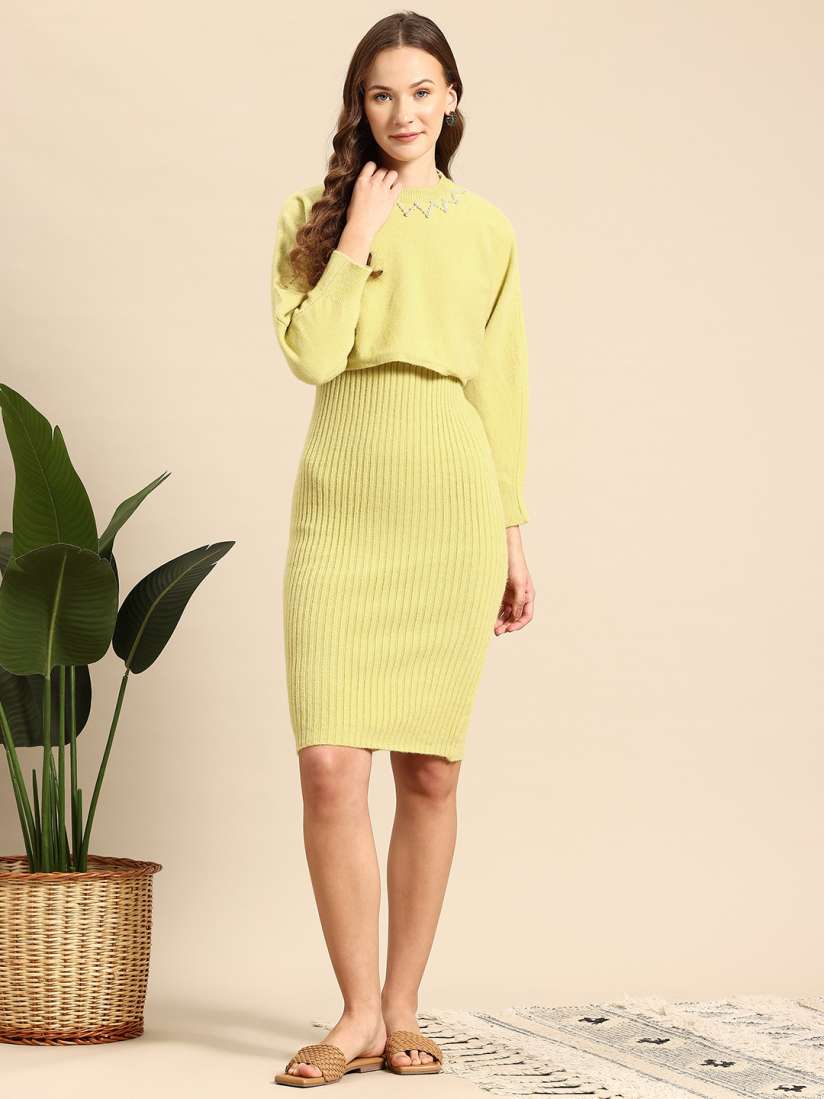 Buy Mast Harbour Two Piece Woollen Sheath Dress Dresses for Women 31120044 Myntra