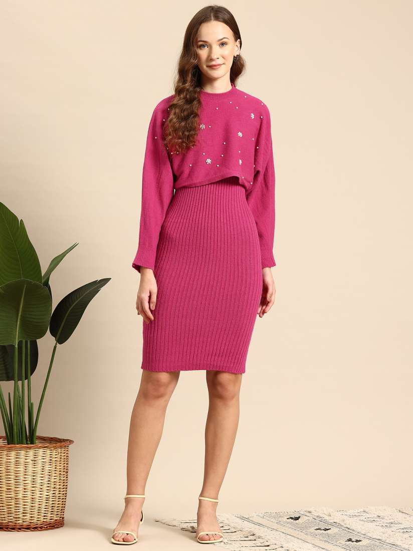 Buy Mast Harbour Two Piece Woollen Sheath Dress Dresses for Women 31120045 Myntra