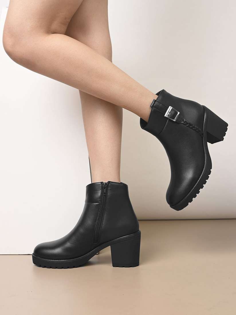 Buy The Roadster Lifestyle Co Women Synthetic Block Heeled Boots Boots for Women 31120328 Myntra