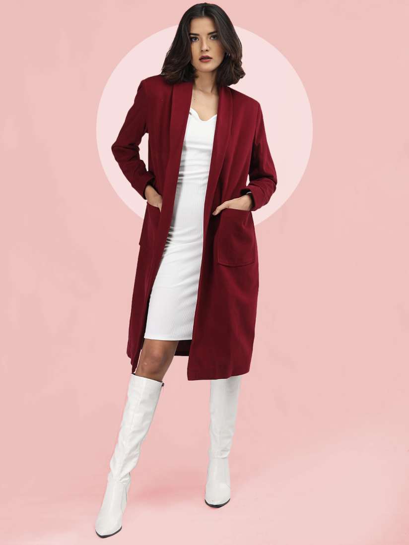 Buy The Roadster Lifestyle Co. Women Solid Front Open Woollen Trench Coat Coats for Women 31121510 Myntra
