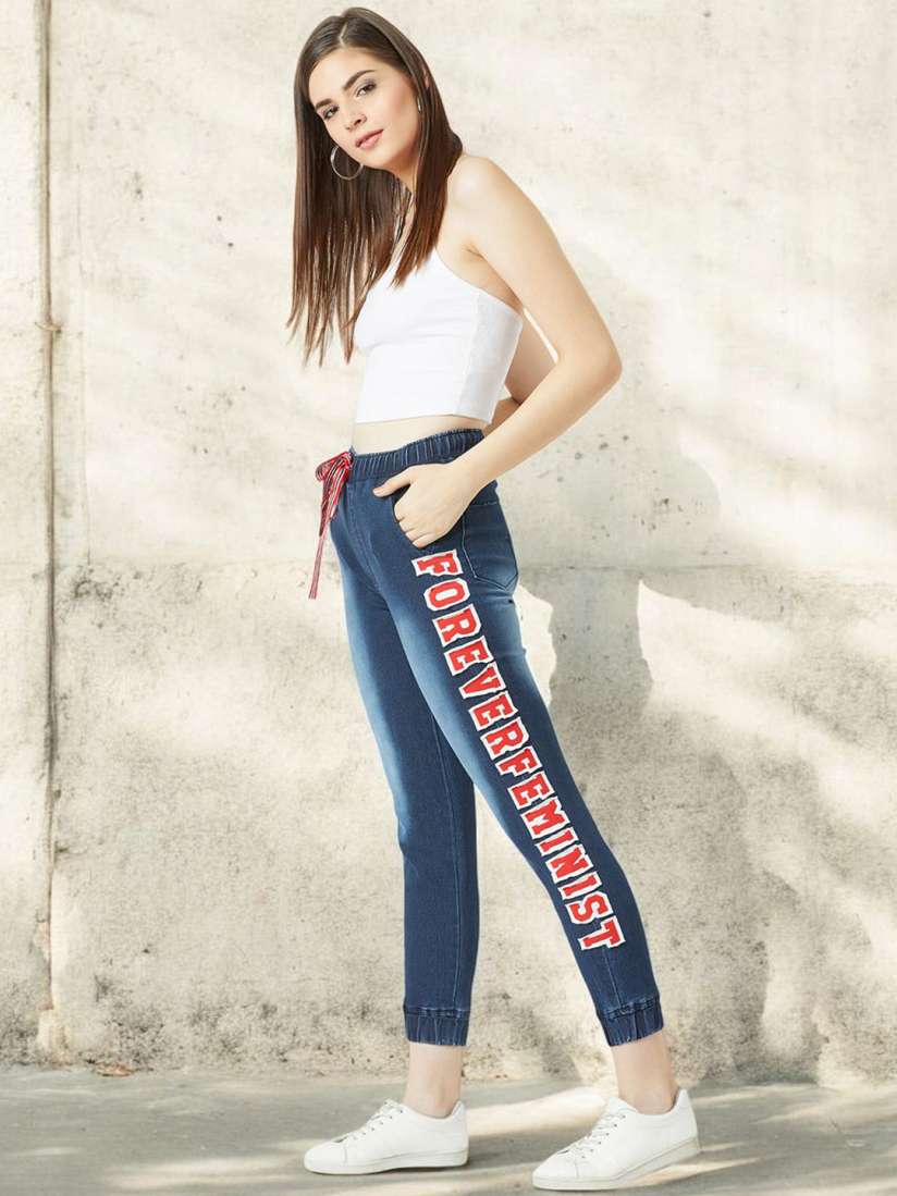 Joggers jeans for womens myntra new arrivals