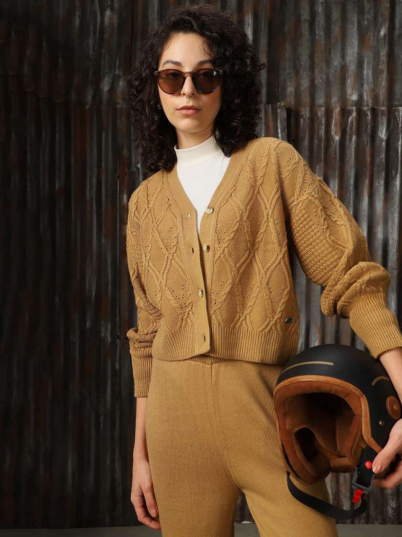 Sweater Co Ord Cardigan And Top Casual Knit V Neck Cardigan Loose