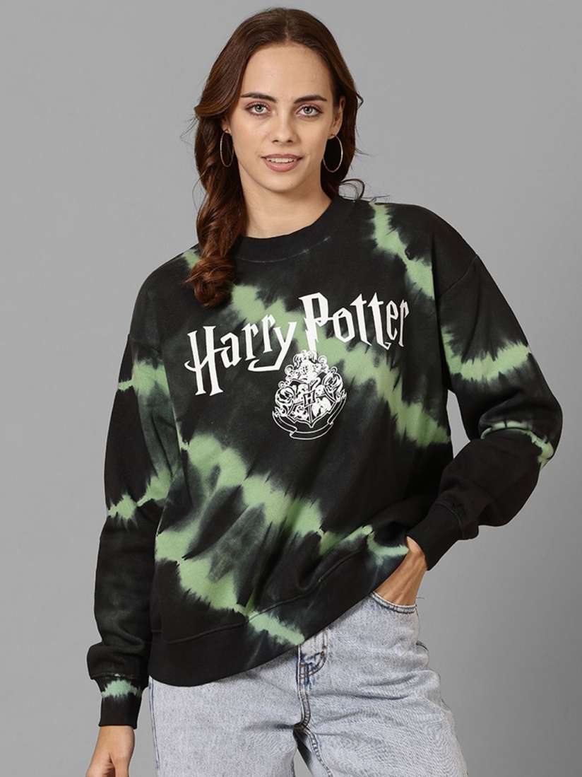 Buy Free Authority Women Harry Potter Printed Tie Dye Oversized Cotton Sweatshirt Sweatshirts for Women 31359781 Myntra